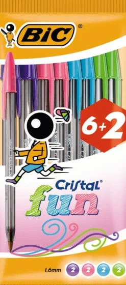 Esferográfica Cristal Fun 8 unidades Bic
