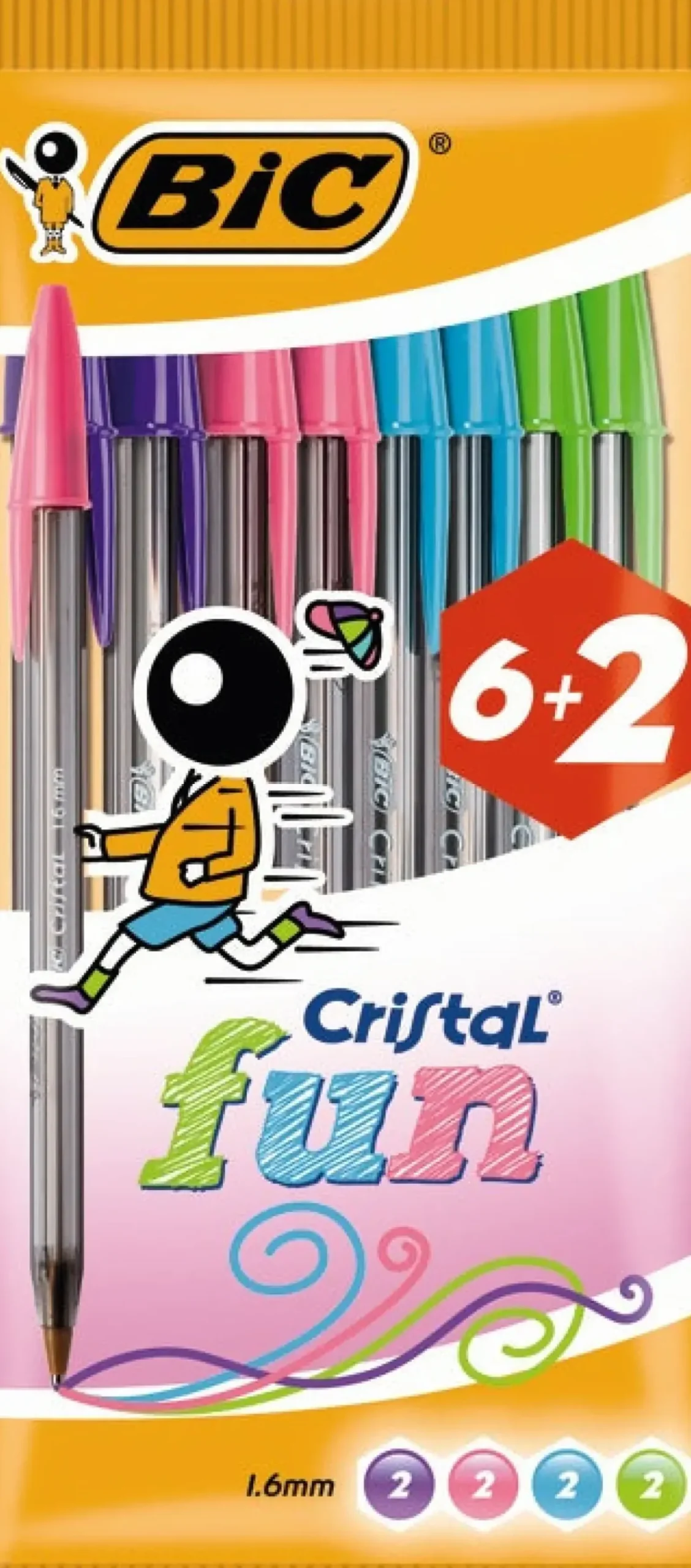 Esferográfica Cristal Fun 8 unidades Bic