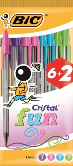 Esferográfica Cristal Fun 8 unidades Bic