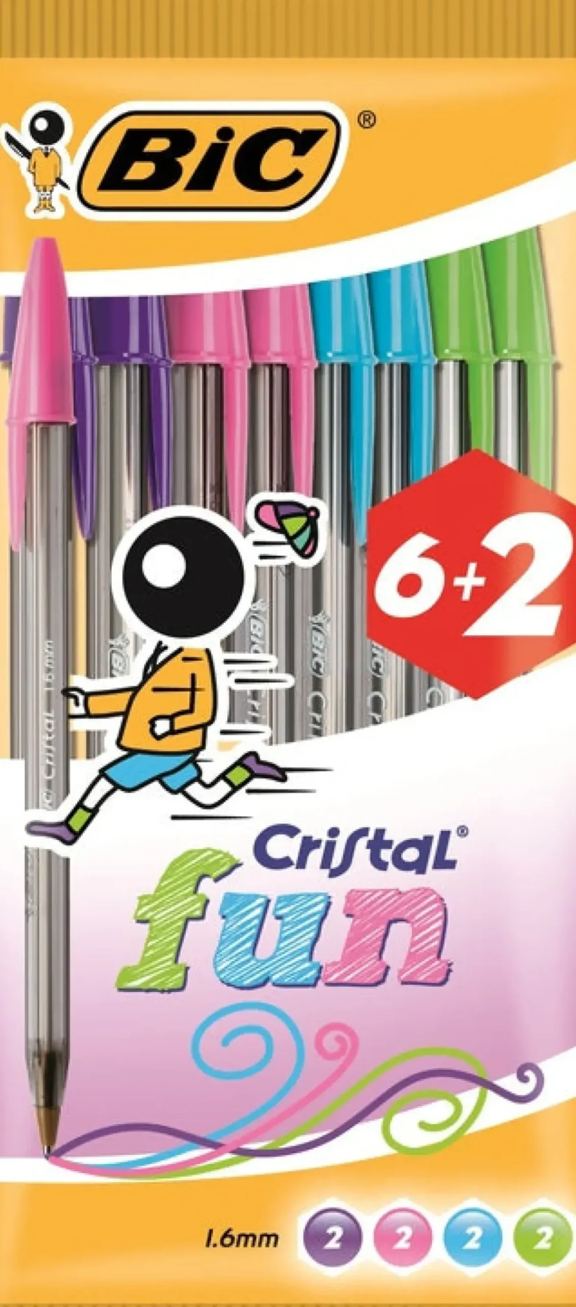Esferográfica Cristal Fun 8 unidades Bic