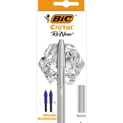 Esferográfica Cristal Re'New com 2 Recargas Azul Bic
