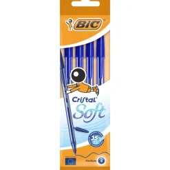 Esferográfica Cristal Soft Azul 4 Unidades Bic