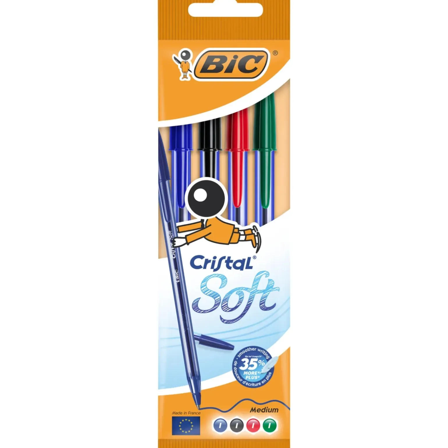 Esferográfica Cristal Soft 4 unidades Bic