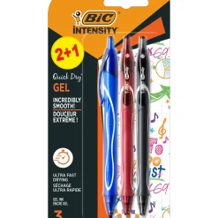 Esferográfica Gel-ocity Quick Dry de Tinta Gel Azul, Preta e Vermelha