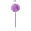 Esferográfica Peluche Preta Pompom Flor