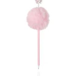 Esferográfica Peluche Preta Pompom Flor