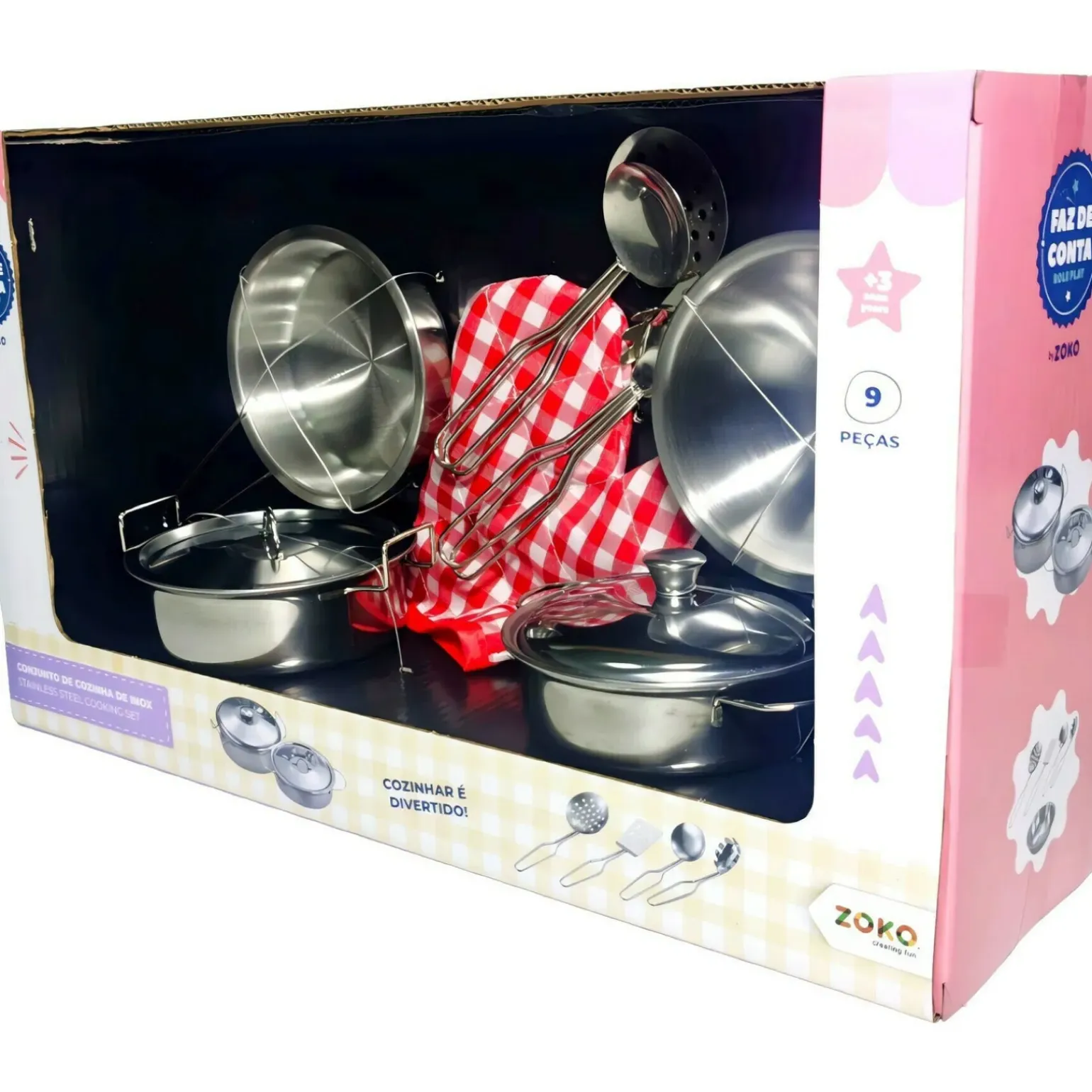 Faz Conta - Conjunto De Panelas Inox Com
