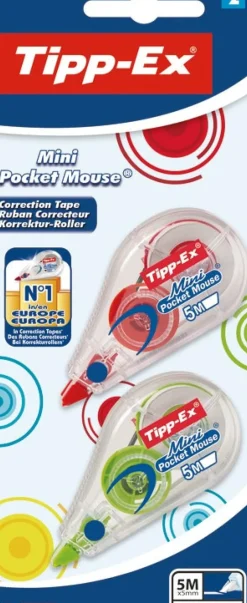 Fita Corret Mini Pocket Mouse Coloridoors 2Unidades