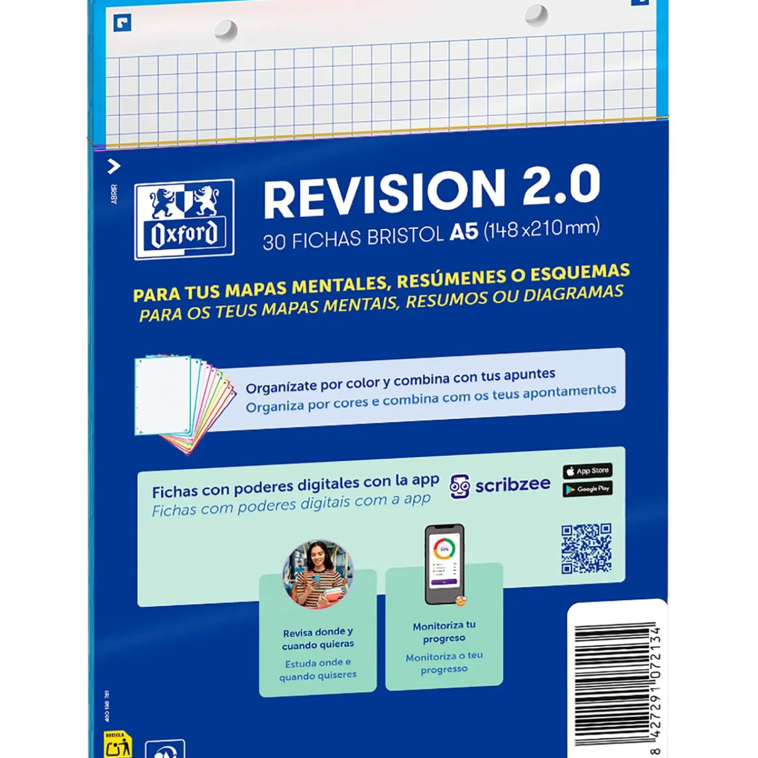 Flashcards 2.0 A5 30 Folhas Azul Turquesa Oxford