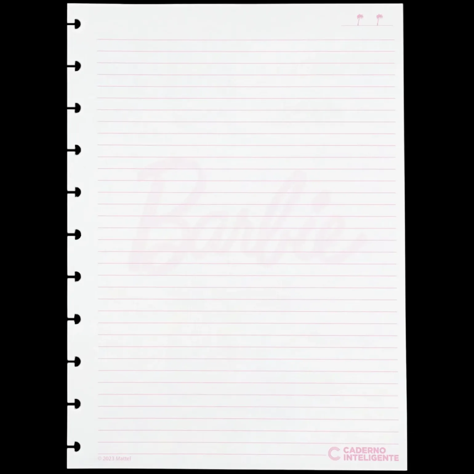 Folhas Pautadas Grandes 90g Barbie™ Pink para Caderno Inteligente