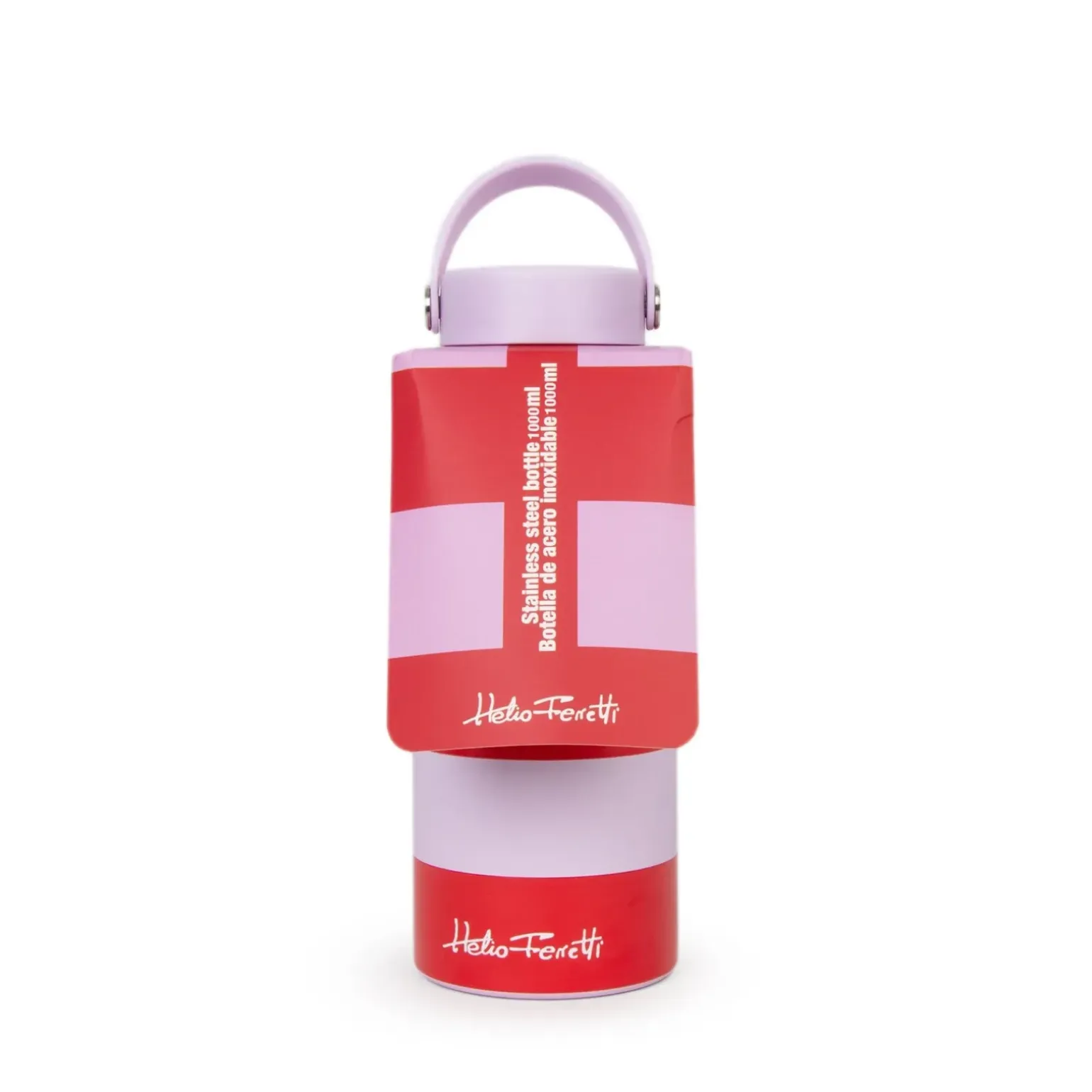 Garrafa Cap. 1L - Red And Pink Stripe