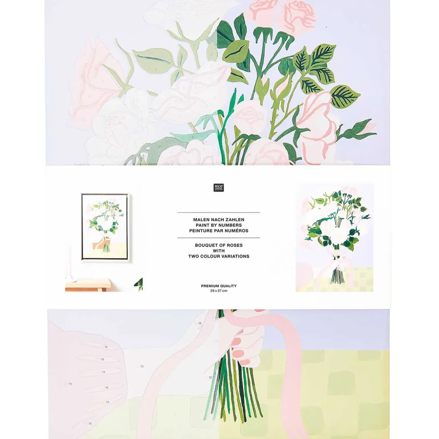 Kit Pintura Por Números - Bouquet Rosas