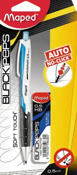 Lapiseira Auto Black Peps 0.5mm com Minas Maped