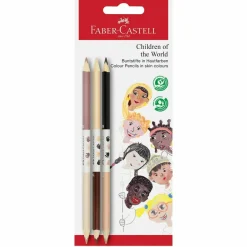 Lápis Bicolor Pele Children Of The World 3 unidades Faber Castell