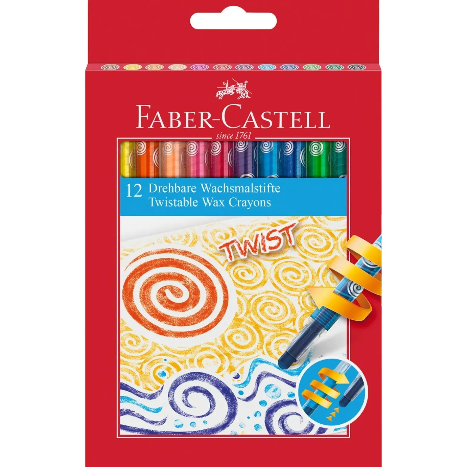 Lápis Cera Jumbo Twist 12 unidades Faber Castell