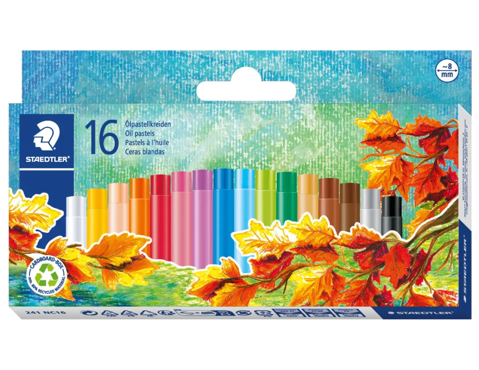 Lápis Cera Oil Pastel 16 unidades Noris Staedtler