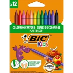 Lápis Cera Plastidecor 12 unidades Bic