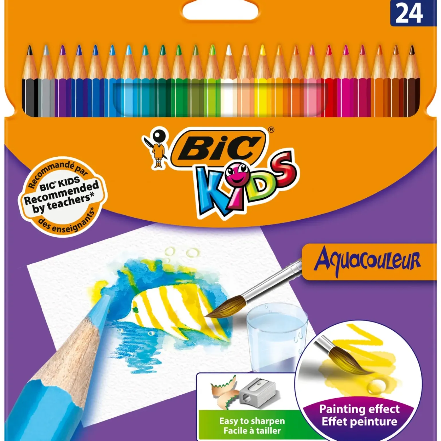 Lápis Cor Aquacouleur Bic Kids 24 Unidades