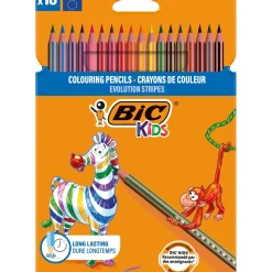 Lápis Cor Bic Kids Evolution Stripes 18 Unidades
