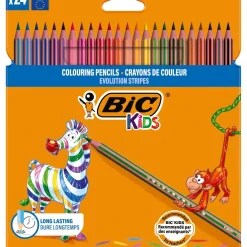 Lápis Cor Evolution Stripes 24 unidades Bic Kid