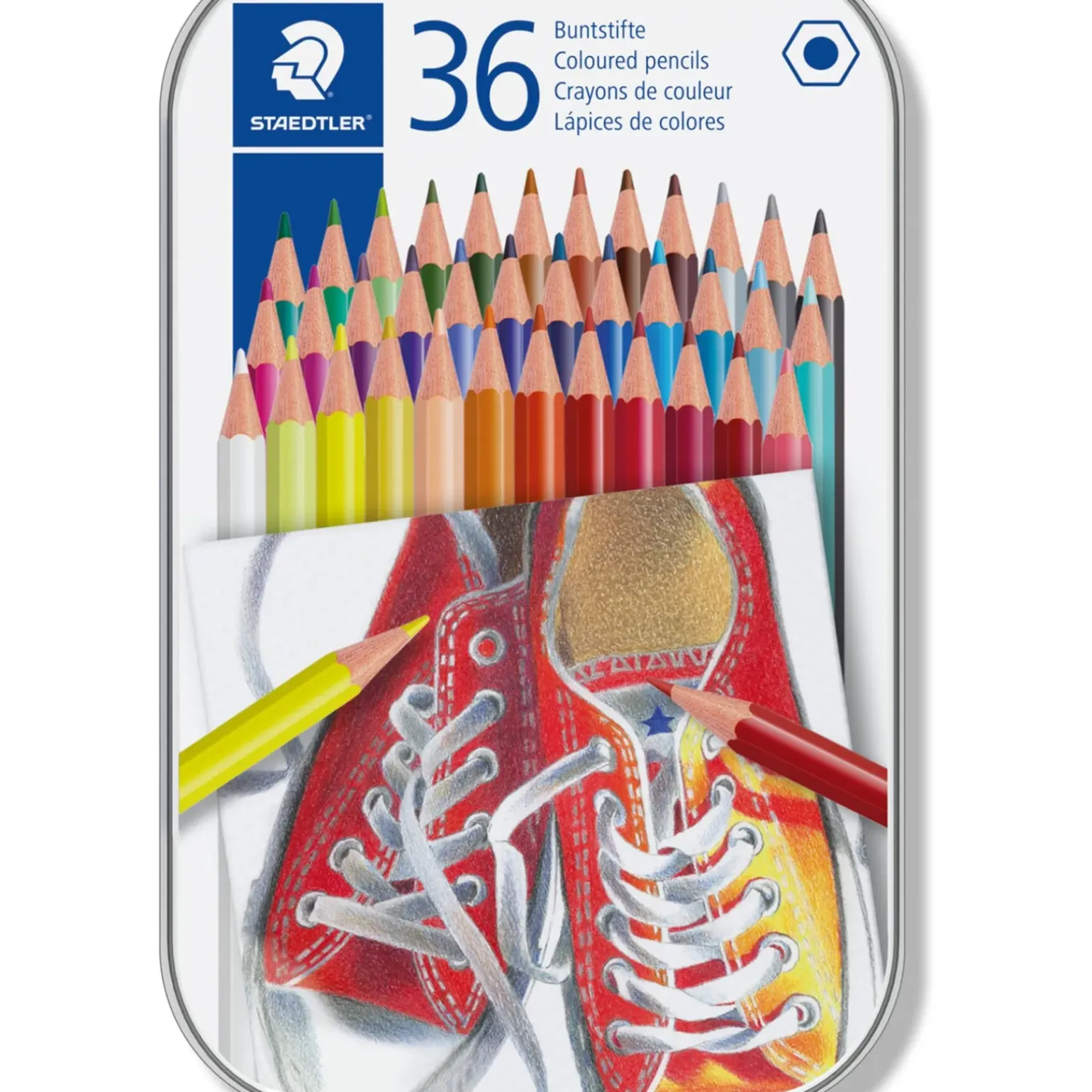 Lápis Cor Hexagonais Caixa Metal 36 Unidades Staedtler