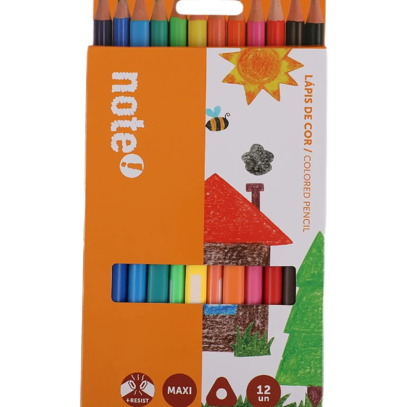 Lápis Cor Resina Mega 12 Unidades Note!