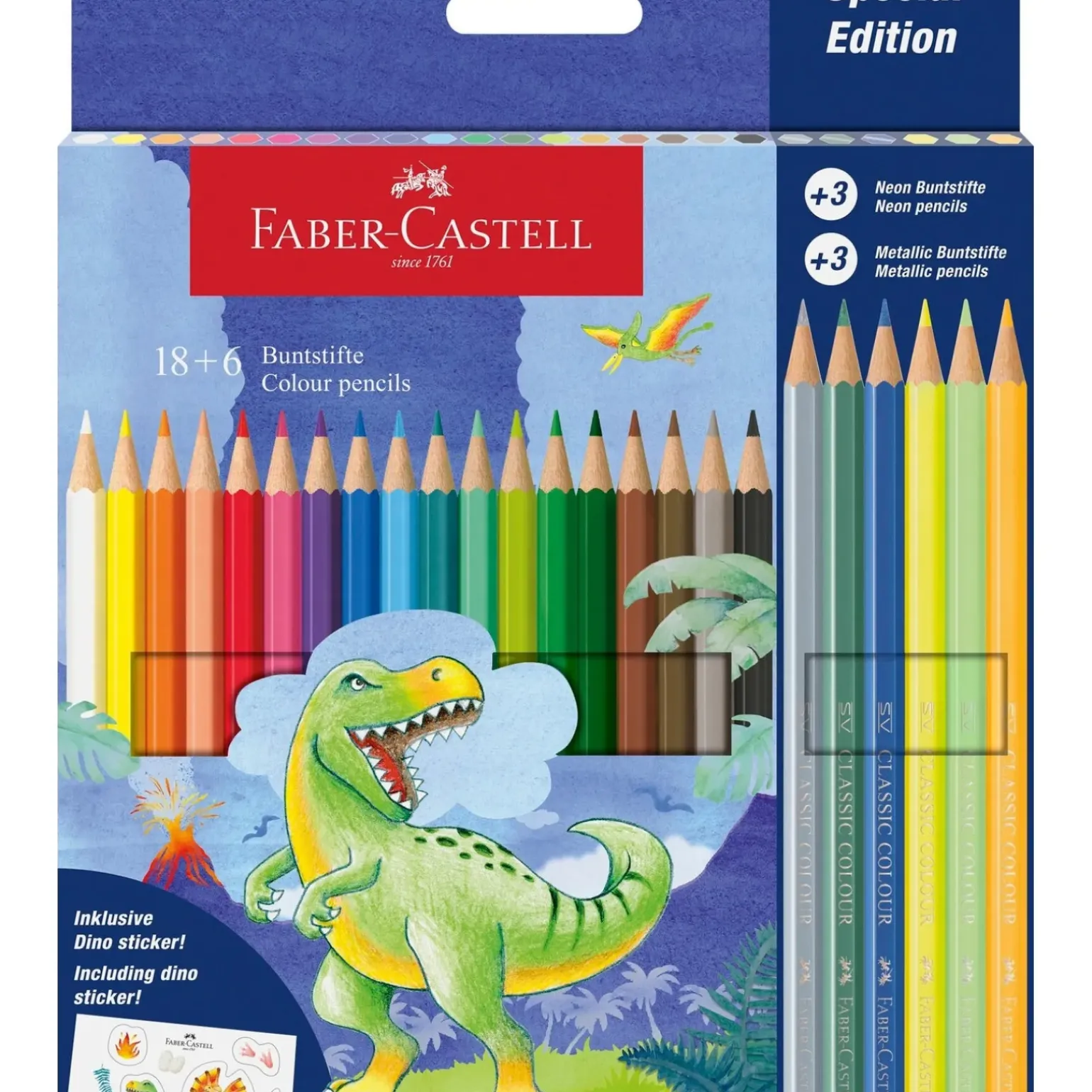Lápis de Cor Classic com Lápis Metal e Néon Faber Castell