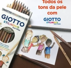 Lápis de Cor Stilnovo Skin Tones 12 Unidades Giotto