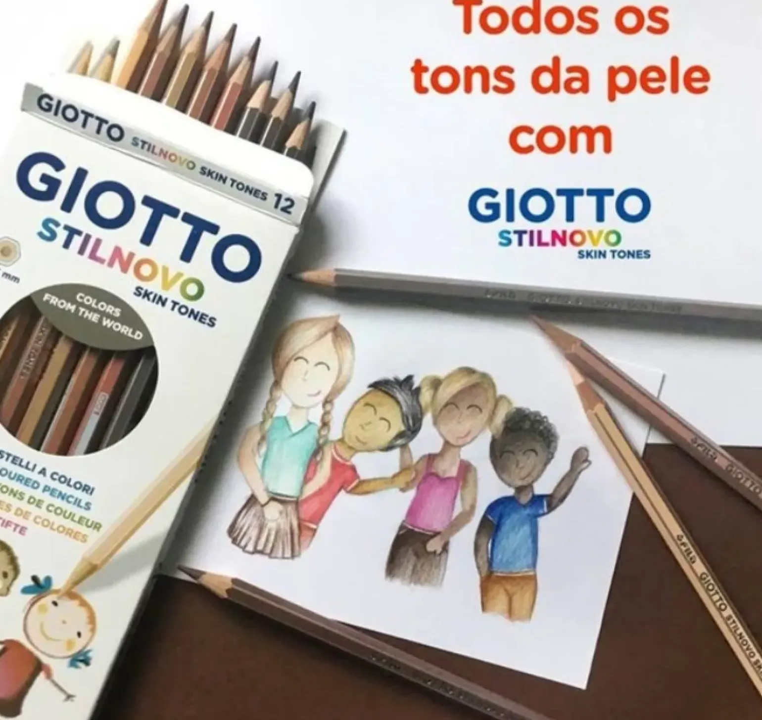 Lápis de Cor Stilnovo Skin Tones 12 Unidades Giotto