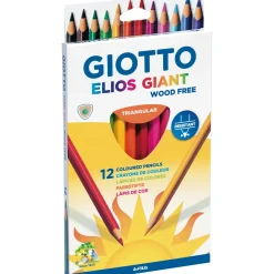 Lápis de Cor Triangular Elios Giant 12 Unidades Giotto