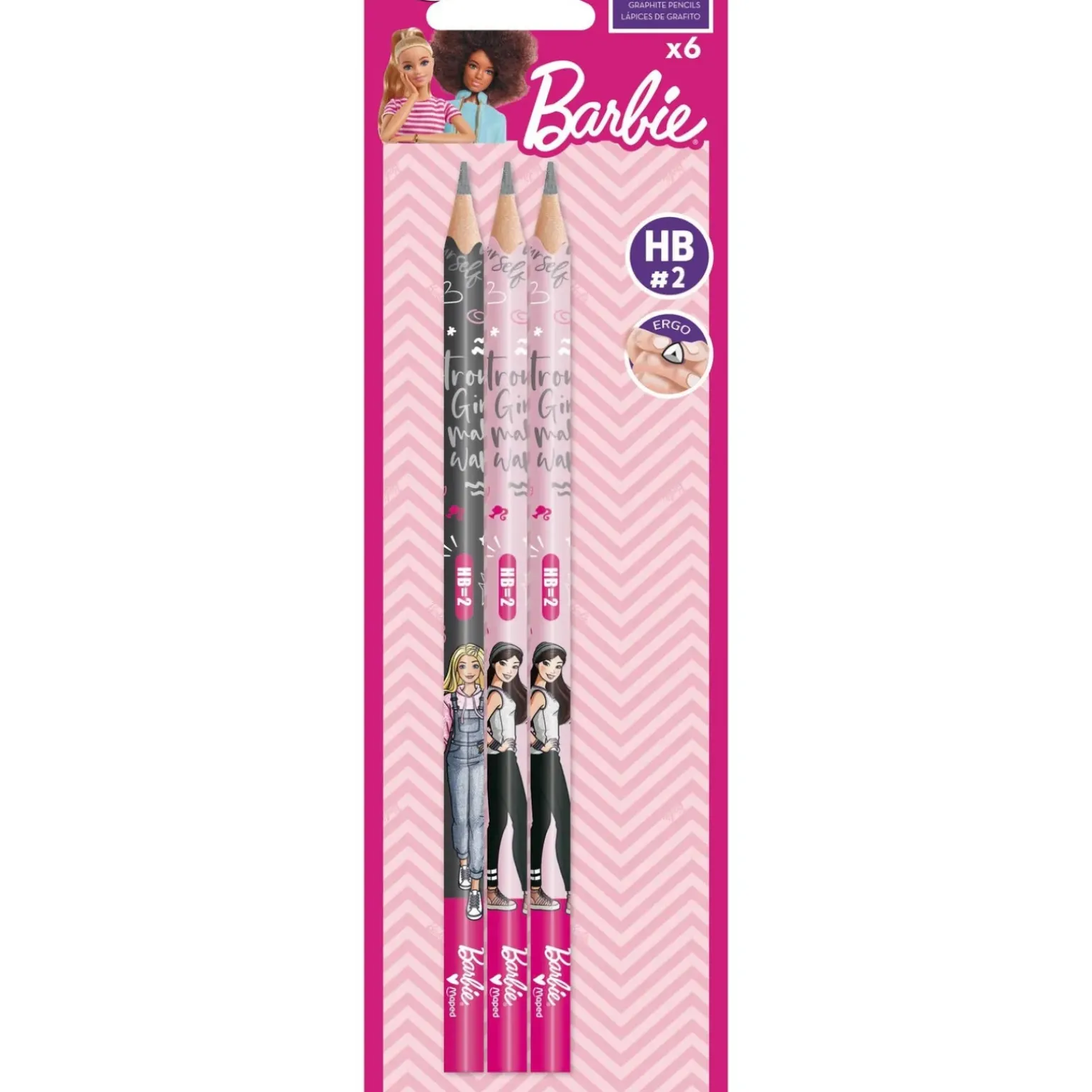 Lápis Grafite HB 6 unidades Barbie Maped