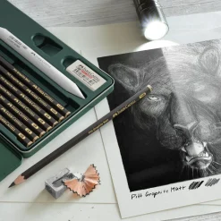 Lápis Grafite Pitt Matt Caixa Metal 8 unidades Faber Castell