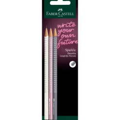 Lápis Sparkle Rosa, Cinza e Coconut 3 unidades Faber Castell
