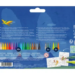 Marcador de Colorir Dinossauro 18+6 Unidades Faber Castell