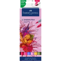 Marcador Duplo Goldfaber Aqua Flores 6 unidades