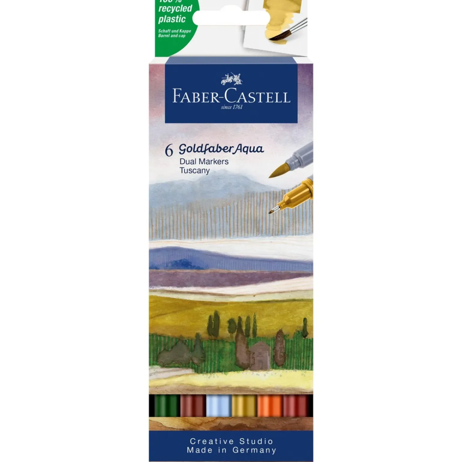 Marcador Duplo Goldfaber Aqua Tuscany 6 unidades