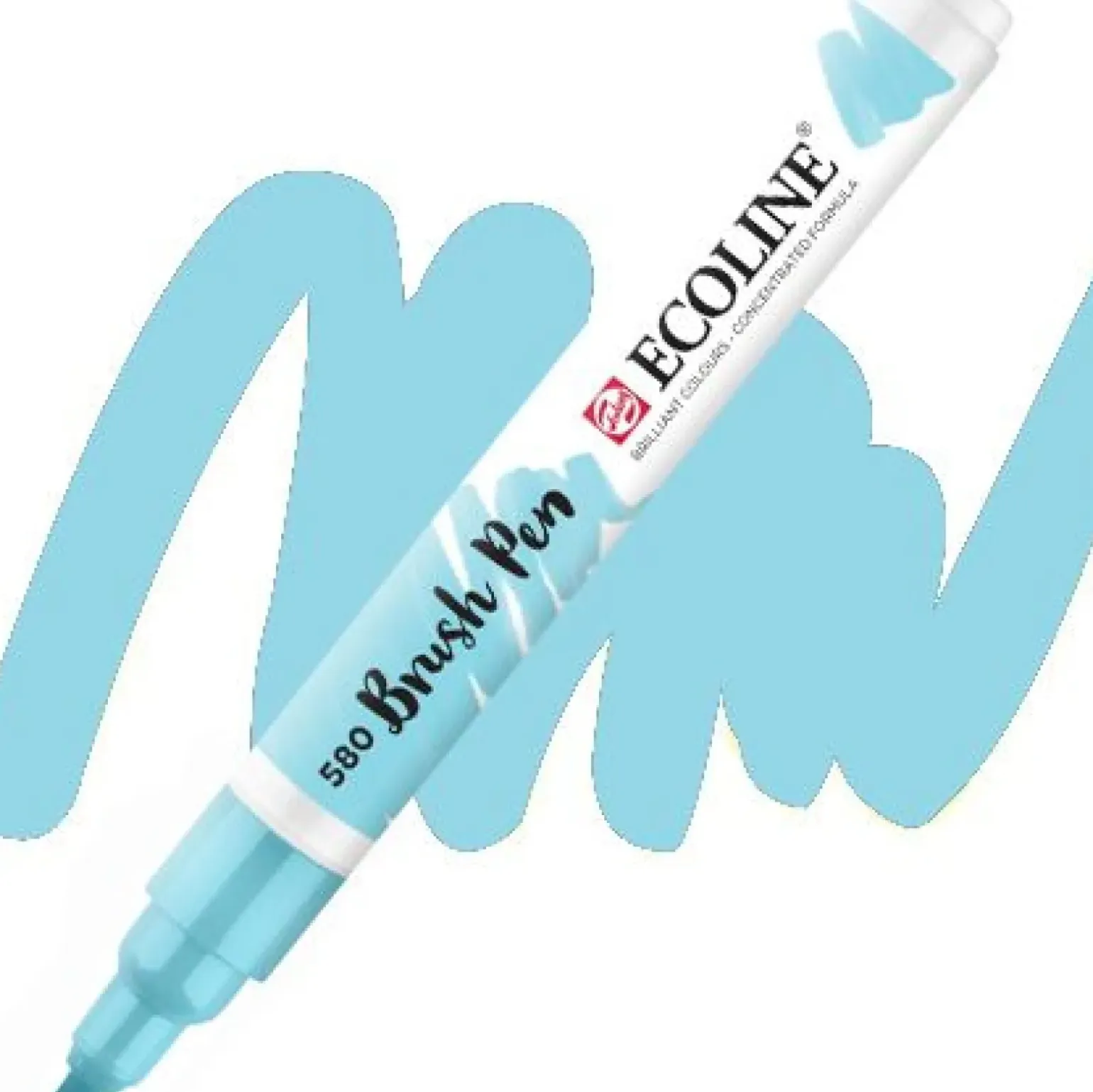 Marcador Ecoline Ponta Pincel Azul Pastel