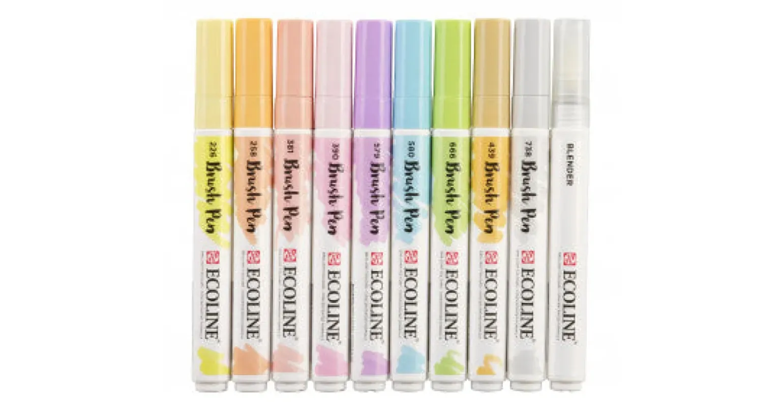 Marcadores Brush Pen Pastel 10 unidades Ecoline