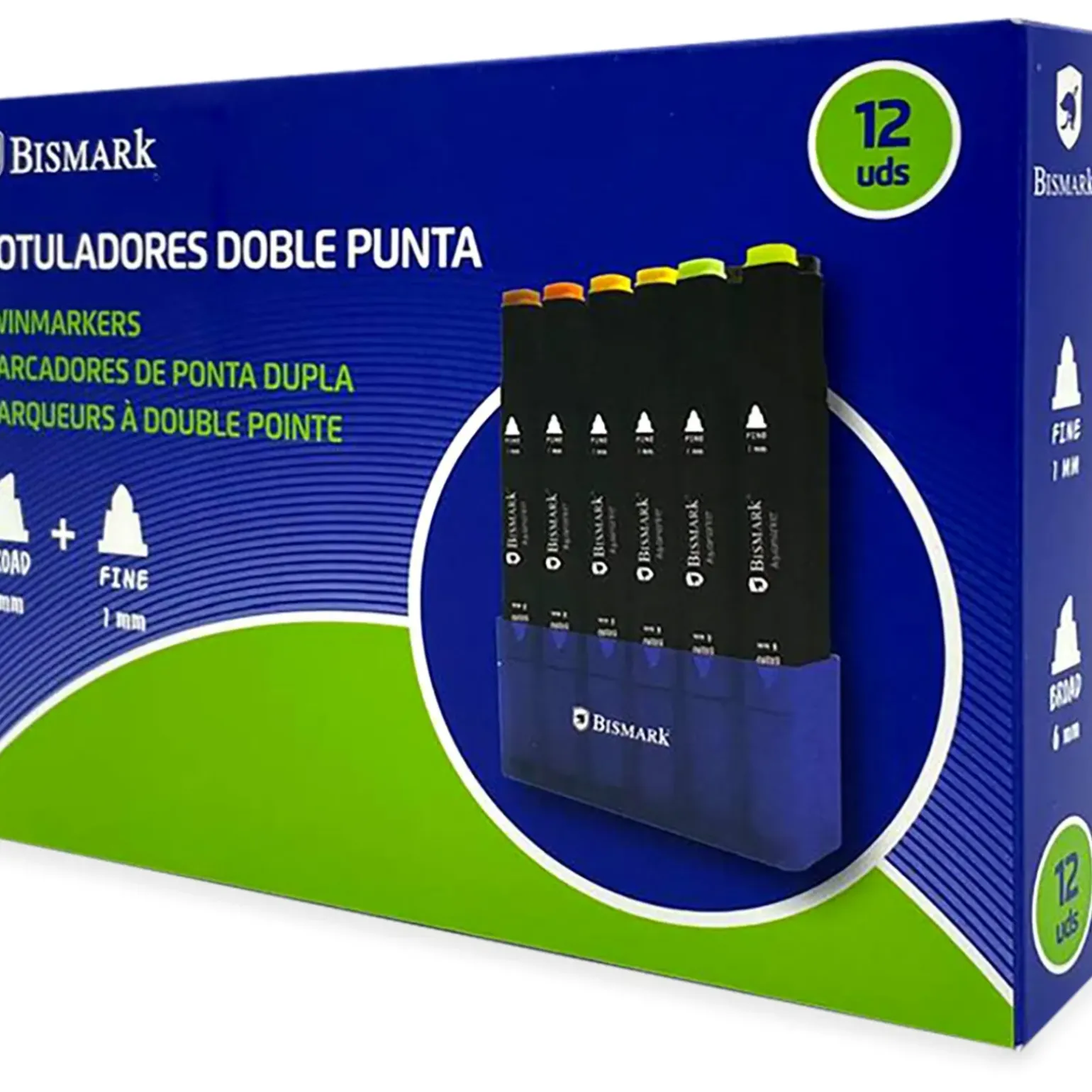Marcadores Colorir 2 Pontas 12 Unidades Bismark