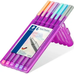 Marcador Escrita Triplus Fineline Pastel 6 Unidades