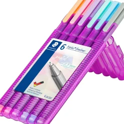 Marcador Escrita Triplus Fineline Pastel 6 Unidades