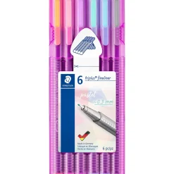 Marcador Escrita Triplus Fineline Pastel 6 Unidades