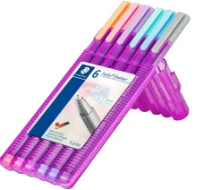 Marcador Escrita Triplus Fineline Pastel 6 Unidades