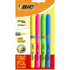 Marcadores Fluorescentes Grip 4 unidades Bic