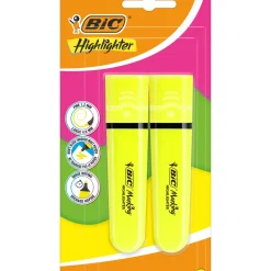 Marcadores Fluor Flat Amarelo Neon 2 Unidades Bic