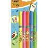 Marcadores Fluor Grip Neon Kawaii 5 Unidades Bic