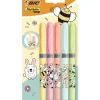 Marcadores Fluor Grip Pastel Kawaii 5 Unidades Bic