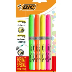Marcadores Grip Pastel e Fluorescentes 8 unidades Bic
