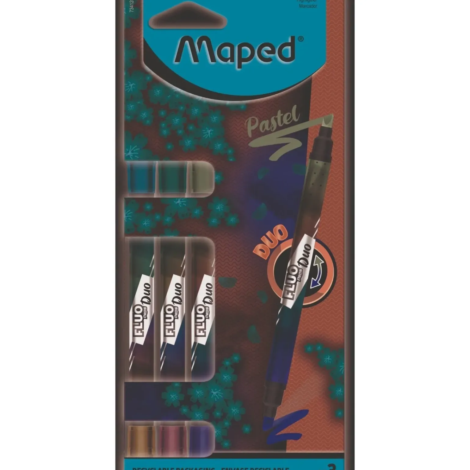 Marcador Fluor Duo Pastel 3Unidades