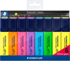 Marcador Fluorescente Textsurfer Classic 6 + 2 unidades Staetler
